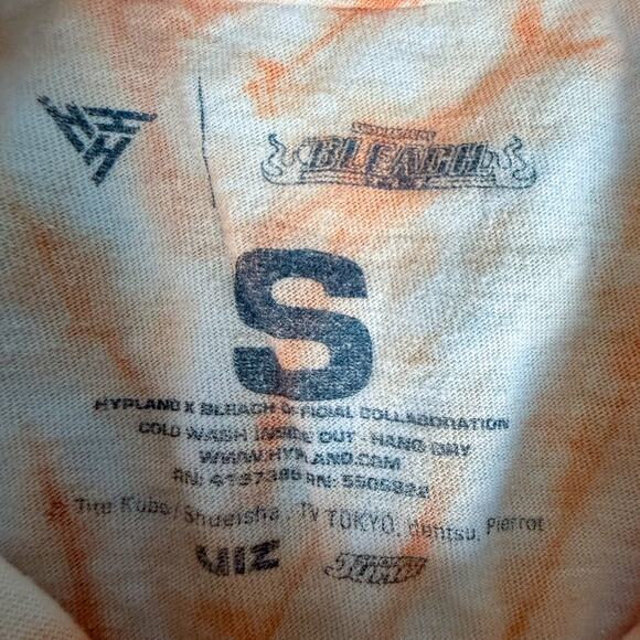 Hypland x Bleach Ichigo Kurosaki Tie Dye Shirt Orange Anime Tee Size Small S - Picture 4 of 8